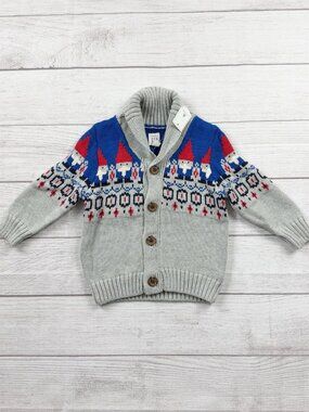 NWT Gap Holiday Gnome Buttoned Cardigan Sweater
